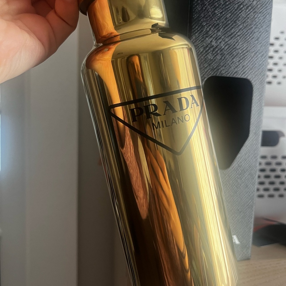 NWT Gold PRADA Stainless Steel Water Bottle